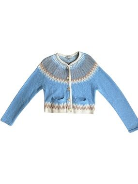 J. Crew Fair Wool Blend Cardigan Blue Size Medium